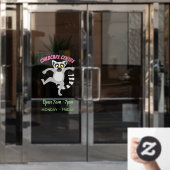 キュートなリングの尻尾踊り漫画イラストレーション ウィンドウサイン (オフィスドア)