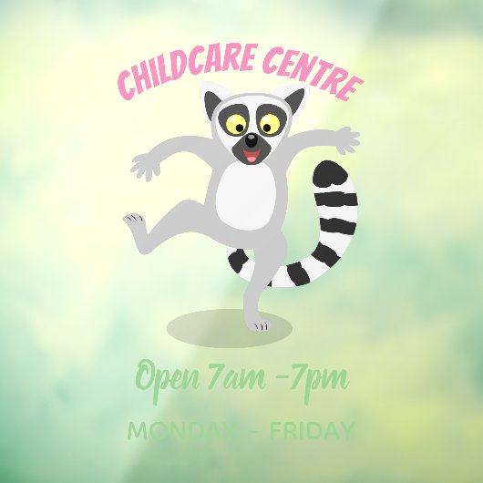 キュートなリングの尻尾踊り漫画イラストレーション ウィンドウサイン (シート3)