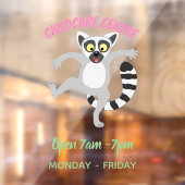 キュートなリングの尻尾踊り漫画イラストレーション ウィンドウサイン (シート2)