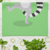 キュートなリングの尻尾踊り漫画イラストレーション キッチンタオル (折り畳み)