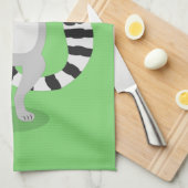 キュートなリングの尻尾踊り漫画イラストレーション キッチンタオル (四つ折り)