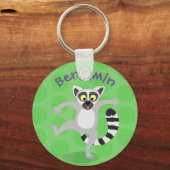 キュートなリングの尻尾踊り漫画イラストレーション キーホルダー (正面)