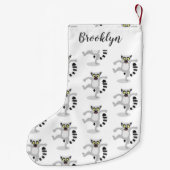 キュートなリングの尻尾踊り漫画イラストレーション スモールクリスマスストッキング (裏面)