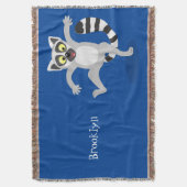 キュートなリングの尻尾踊り漫画イラストレーション スローブランケット (正面縦)