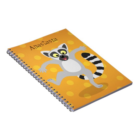 キュートなリングの尻尾踊り漫画イラストレーション ノートブック (右側)