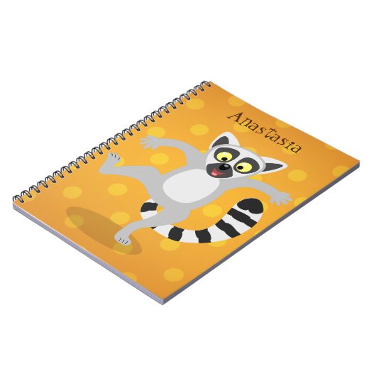 キュートなリングの尻尾踊り漫画イラストレーション ノートブック (左側)