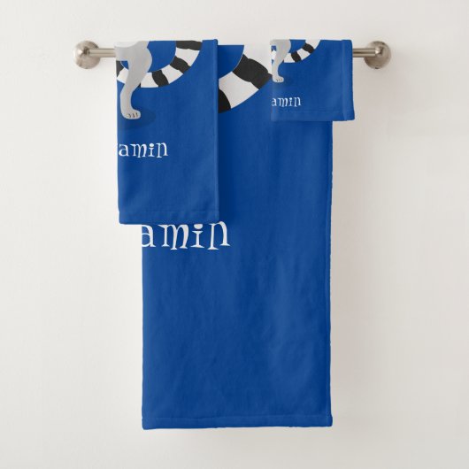 キュートなリングの尻尾踊り漫画イラストレーション バスタオルセット (インサイチュ)