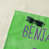 キュートなリングの尻尾踊り漫画イラストレーション ビーチタオル (インサイチュ)