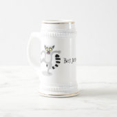 キュートなリングの尻尾踊り漫画イラストレーション ビールジョッキ (正面左)