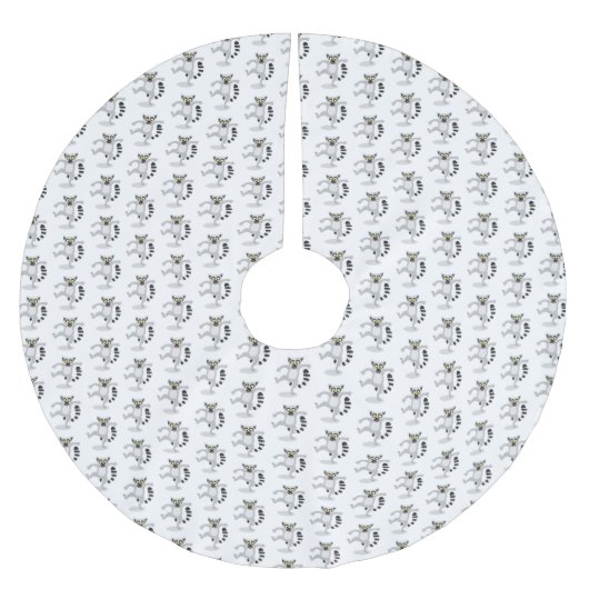 キュートなリングの尻尾踊り漫画イラストレーション ブラッシュドポリエステルツリースカート (正面)