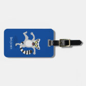 キュートなリングの尻尾踊り漫画イラストレーション ラゲッジタグ (正面横)