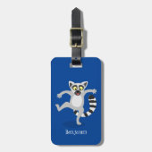 キュートなリングの尻尾踊り漫画イラストレーション ラゲッジタグ (正面縦)