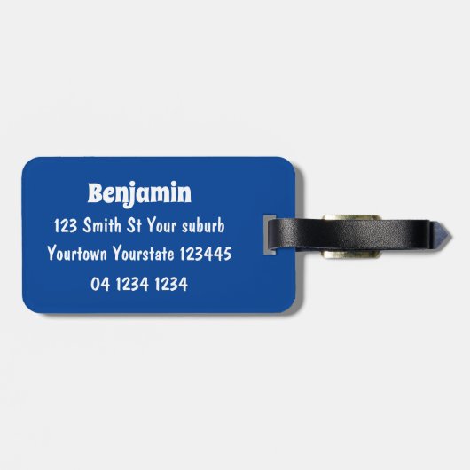 キュートなリングの尻尾踊り漫画イラストレーション ラゲッジタグ (裏面横)