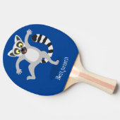 キュートなリングの尻尾踊り漫画イラストレーション 卓球ラケット (横)