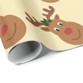 キュートなルドルフ赤ノーズのトナカイのクリスマス ラッピングペーパー (ロールコーナー)