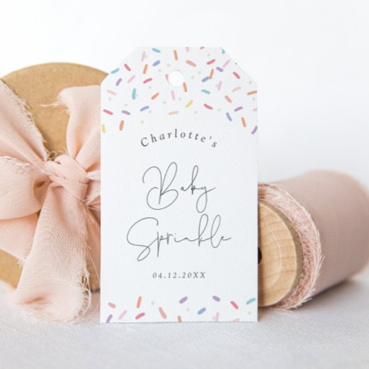 キュートなレインボースプレッレスベビースプレッルシャワーフウィープ ギフトタグ