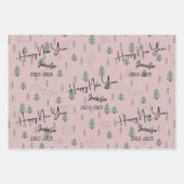 キュートなレインボーユーカリ葉&パターン新年 ラッピングペーパーシート (正面3)