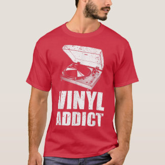 キュートなレコード男性へアート女性スピンドルミュージックビニル Tシャツ