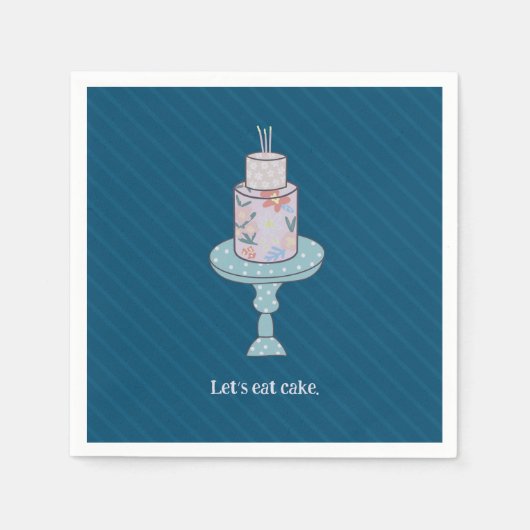 キュートなレッツ食べケーキ スタンダードカクテルナプキン (正面)