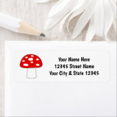 キュートなレッドキャップのキノコカスタム差出人住所ラベル ラベル (インサイチュ)