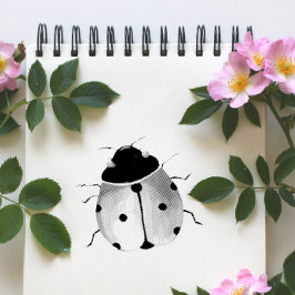 キュートなレディバグ木製切手 ラバースタンプ