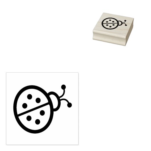 キュートなレディーバグの木のスタンプ ラバースタンプ (押印)