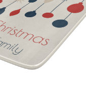 キュートなレトロなメリークリスマスの赤と青のオーナメント カッティングボード (角)