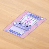 キュートなレトロアーケードゲームの子供の誕生日 アクリル招待状 (レイダウン)