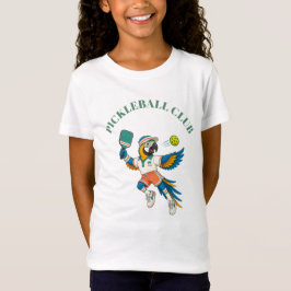 キュートなレトロオウムの子供用カスタムピックルボールクラブ Tシャツ