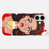 キュートなレトロガール カクテルフォンケース Case-Mate iPhoneケース (裏面 (横))