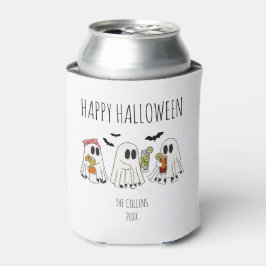 キュートなレトロゴーストとカクテル ハッピーハロウィン 缶クーラー