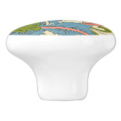 キュートなレトロパターンウィルラムモリスフローラブライト セラミックノブ (側面)