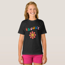 キュートなレトロフラワー グルービー Tシャツ