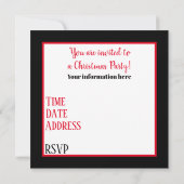 キュートなレトロヴィンテージクリスマス雪だるまホリデーパーティー 招待状 (裏面)