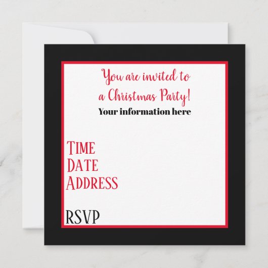 キュートなレトロヴィンテージクリスマス雪だるまホリデーパーティー 招待状 (裏面)