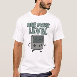 キュートなレトロ携帯ゲーム機 "ワンモアレベル" Tシャツ