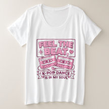 キュートなレトロK-PopダンサーTシャツ