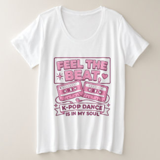 キュートなレトロK-PopダンサーTシャツ プラスサイズTシャツ