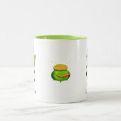 キュートなレプレシャン、書道と金ゴールドポット ツートーンマグカップ (中央)