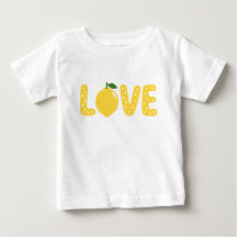 キュートなレモンLOVEキッズTシャツ