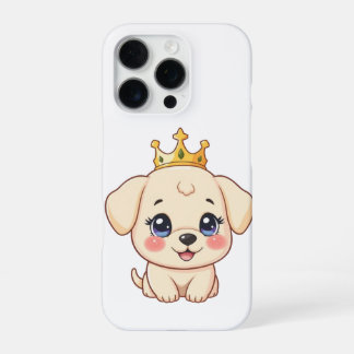 キュートなロイヤル・パピー+ゴールドクラウン | かわいい iPhone 16 PROケース