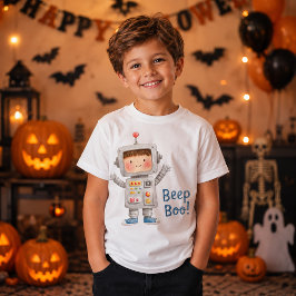 キュートなロボットボーイ・ビープブーのハロウィンコスチューム Tシャツ