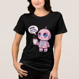 キュートなロボット 女性用Tシャツ - かわいい未来感デザイン トライブレンドＴシャツ