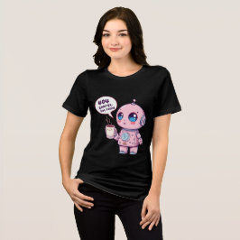 キュートなロボット 女性用Tシャツ - かわいい未来感デザイン トライブレンドＴシャツ