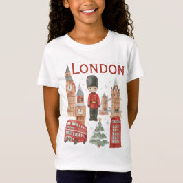 キュートなロンドンシティキッズTシャツ - イギリス衛兵 Tシャツ