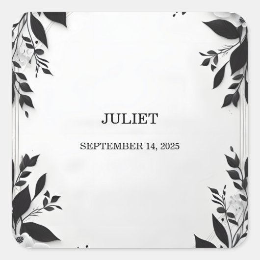 キュートなロープ ウェア タイング ザ ノット ブライダル シャワー スクエアシール (正面)