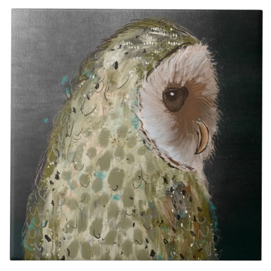 キュートなワイズフクロウセラミックキッチンタイル タイル (正面)