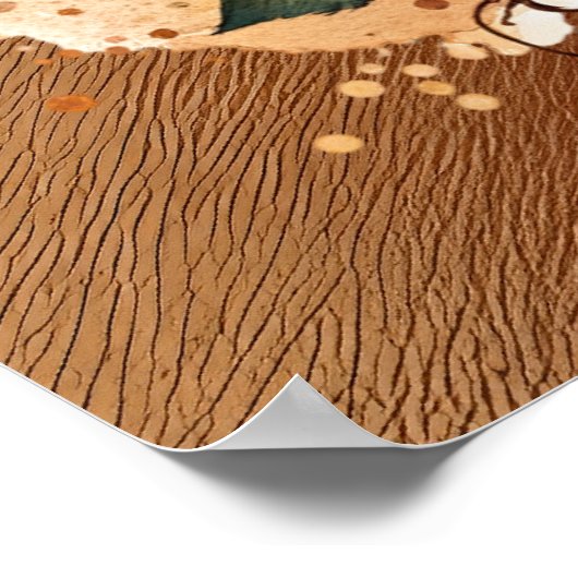 キュートなワイルドフラワー女性のカーボーイウェスタン ポスター (角)