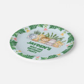 キュートなワイルドワン トロピカルジャングル サファリ 動物 ペーパープレート (アングル)