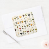 キュートなワインカップシール スクエアシール (封筒)